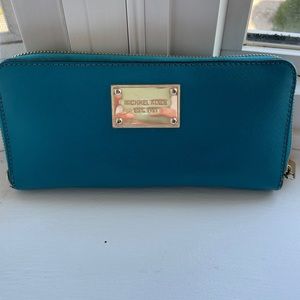 Michael Kors Est. 1981 Leather Turquoise Wallet